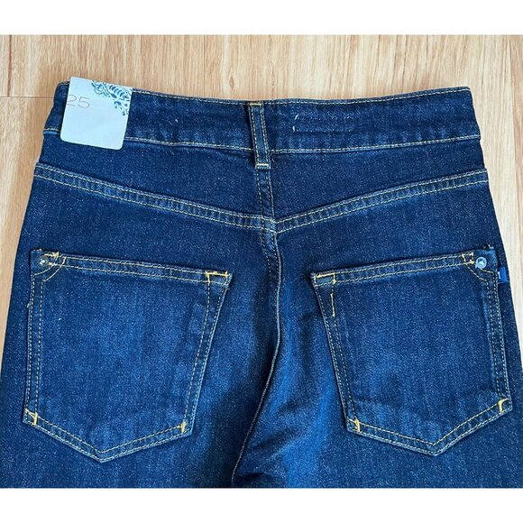 Pilcro and the Letterpress Dark Wash Straight Leg Blue Jeans, Size 25, NWT! $140 - Picture 6 of 13